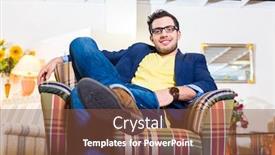  Presentation with testing - Presentation with young man testing and buying armchair in furniture store background and a tawny brown colored foreground