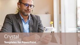  Presentation with wireless internet - Slide deck featuring young-man-texting-message background and a coral colored foreground