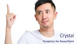  Presentation with i think - Beautiful theme featuring young man think of idea backdrop and a sky blue colored foreground