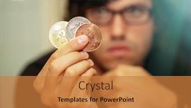  Presentation with invest - Cool new theme with young-man-thinking-to-invest backdrop and a gold colored foreground