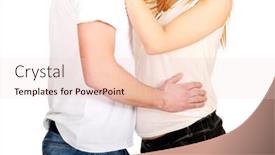  Presentation with pregnancy - Cool new presentation theme with young man touching his wife pregnancy belly backdrop and a lemonade colored foreground