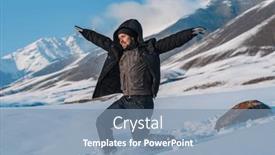  Presentation with season - PPT theme enhanced with young-man-tourist-sliding-down background and a light blue colored foreground