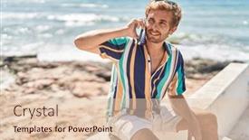  Presentation with man sitting bench - 