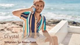  Presentation with man sitting bench - 