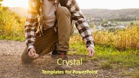  Presentation with hiking - PPT theme having young-man-tourist-with-backpack background and a tawny brown colored foreground