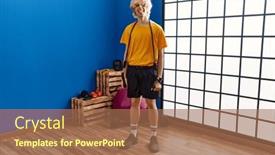  Presentation with resistance - Presentation having young-man-training-arm-resistance background and a coral colored foreground