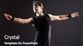  Presentation with training aspire man running - PPT layouts consisting of young man training for ballet background and a  colored foreground