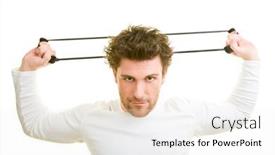  Presentation with trains - Slides featuring young-man-trains-with-expander background and a white colored foreground