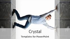  Presentation with young - Amazing theme having young man under pressure backdrop and a  colored foreground