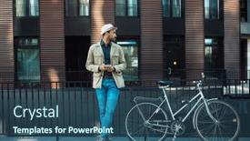  Presentation with social networks - Presentation featuring young-man-uses-a-smartphone background and a ocean colored foreground