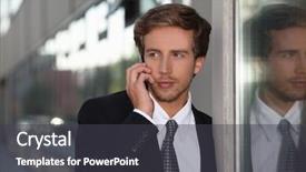  Presentation with city - Theme enhanced with young man using a cellphone background and a dark gray colored foreground