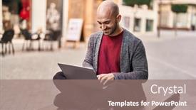  Presentation with man sitting bench - 