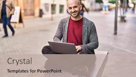  Presentation with man sitting bench - 