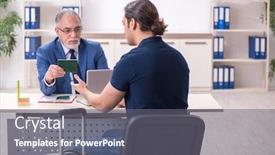  Presentation with embassy - Beautiful presentation theme featuring young-man-visiting-embassy backdrop and a gray colored foreground