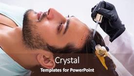  Presentation with hair corporate female - Audience pleasing slide set consisting of young-man-visiting-female-beautician backdrop and a tawny brown colored foreground