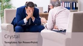  Presentation with old young - Beautiful PPT theme featuring young-man-visiting-old-male backdrop and a light gray colored foreground