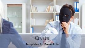  Presentation with psychiatrist - Presentation theme featuring young man visiting psychiatrist doctor for consultation background and a light blue colored foreground