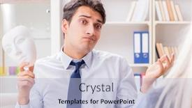  Presentation with psychiatrist - Slide set featuring young-man-visiting-psychiatrist-doctor background and a light blue colored foreground