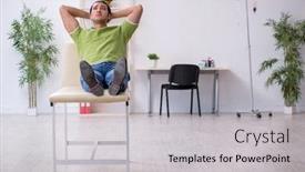  Presentation with waiting - Presentation design featuring young-man-waiting-for-doctor background and a light gray colored foreground
