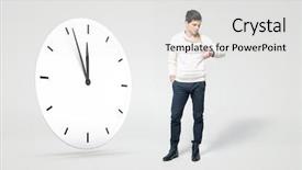  Presentation with patient waiting time - Beautiful PPT layouts featuring young man waiting for something backdrop and a white colored foreground