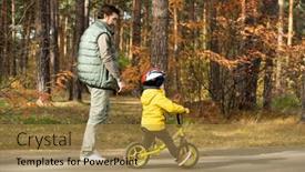  Presentation with road safety - Presentation enhanced with young-man-walking background and a gold colored foreground