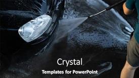  Presentation with car - PPT theme having young-man-washing-his-beloved background and a black colored foreground