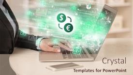  Presentation with stock market - Presentation theme featuring young-man-watching-stock-market background and a lemonade colored foreground