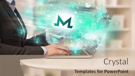  Presentation with stock market - PPT layouts having young-man-watching-stock-market background and a soft green colored foreground