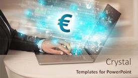  Presentation with stock market - Slides featuring young-man-watching-stock-market background and a soft green colored foreground