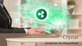  Presentation with stock market - Presentation theme enhanced with young-man-watching-stock-market background and a coral colored foreground