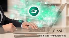  Presentation with stock market - PPT theme consisting of young-man-watching-stock-market background and a soft green colored foreground