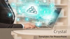  Presentation with stock market - Slide deck consisting of young-man-watching-stock-market background and a soft green colored foreground