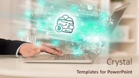  Presentation with stock market - PPT layouts enhanced with young-man-watching-stock-market background and a soft green colored foreground