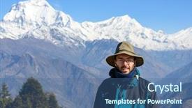  Presentation with hat - Audience pleasing presentation consisting of young-man-wearing-a-hat backdrop and a ocean colored foreground