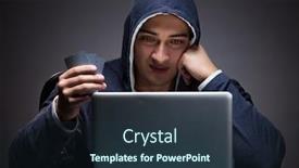  Presentation with computer - Amazing slide set having young-man-wearing-a-hoodie backdrop and a tawny brown colored foreground