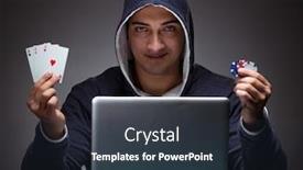  Presentation with computer - Slides consisting of young-man-wearing-a-hoodie background and a tawny brown colored foreground