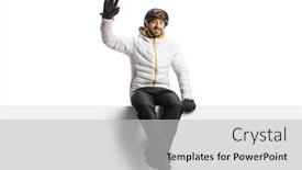  Presentation with skiing - Slide deck enhanced with young-man-wearing-a-skiing background and a light gray colored foreground