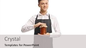  Presentation with young man wearing a hat - Amazing presentation having young-man-wearing-an-apron backdrop and a light gray colored foreground