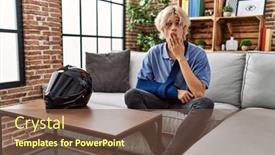  Presentation with accident - Slide set enhanced with young-man-wearing-arm background and a tawny brown colored foreground