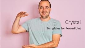  Presentation with pink blue - Slide set featuring young-man-wearing-blue-casual and a lemonade colored foreground