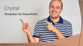  Presentation with polo - PPT theme enhanced with young-man-wearing-casual-striped background and a soft green colored foreground