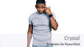  Presentation with skin infection - PPT layouts featuring young-man-wearing-casual-t background and a light gray colored foreground