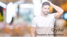  Presentation with young man wearing a hat - Slide set having young man wearing casual white background and a  colored foreground
