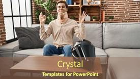  Presentation with cervical - Presentation theme enhanced with young-man-wearing-cervical-collar background and a violet colored foreground