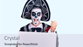  Presentation with day dead - Slides with young-man-wearing-day background and a lemonade colored foreground