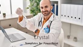  Presentation with pcr - Theme having young-man-wearing-doctor-uniform background and a soft green colored foreground