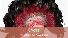  Presentation with feathered - Slide set enhanced with young-man-wearing-feathered-eye background and a coral colored foreground