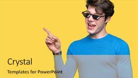  Presentation with fun and smile - Beautiful PPT layouts featuring young man wearing funny thug backdrop and a yellow colored foreground