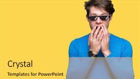  Presentation with funny - PPT theme having young man wearing funny thug background and a yellow colored foreground