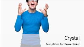  Presentation with celebrate life - Amazing PPT theme having young man wearing funny thug backdrop and a white colored foreground